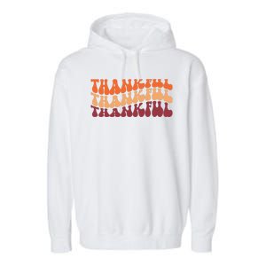 Thankful Retro Thanksgiving Garment-Dyed Fleece Hoodie