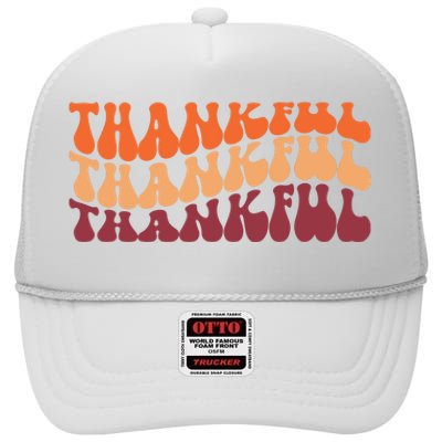 Thankful Retro Thanksgiving High Crown Mesh Back Trucker Hat