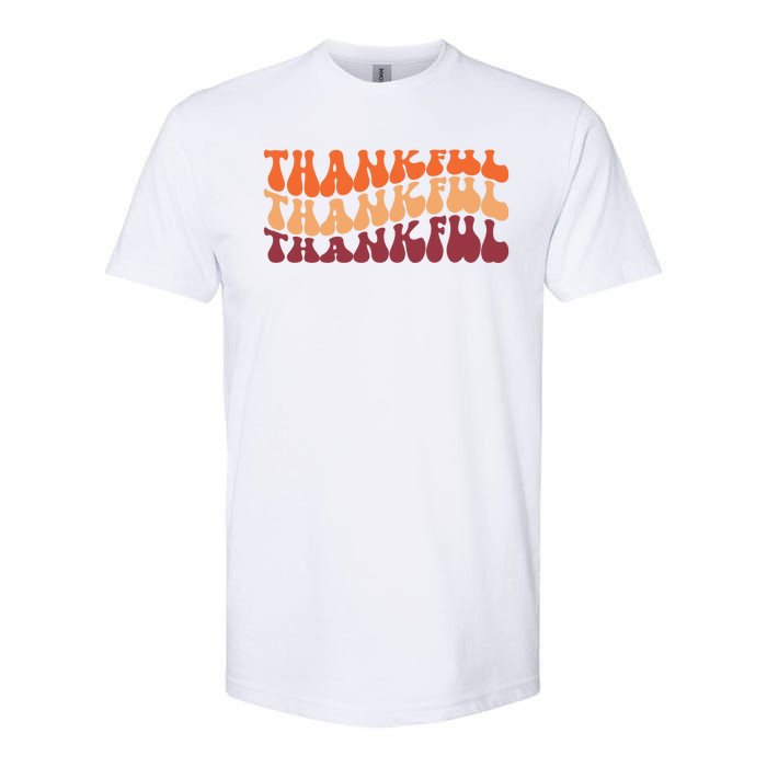 Thankful Retro Thanksgiving Softstyle® CVC T-Shirt