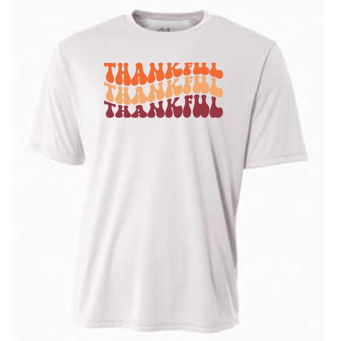 Thankful Retro Thanksgiving Cooling Performance Crew T-Shirt