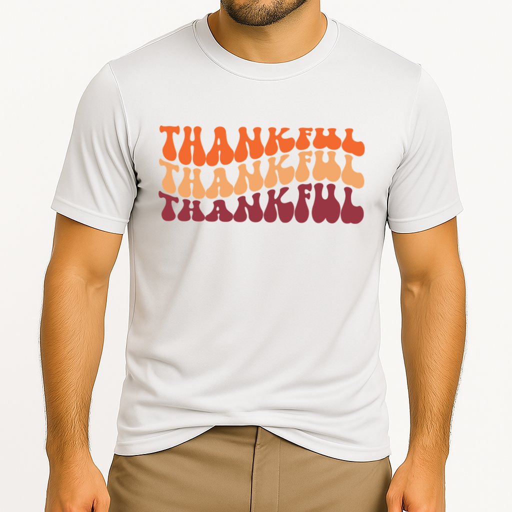Thankful Retro Thanksgiving Cooling Performance Crew T-Shirt