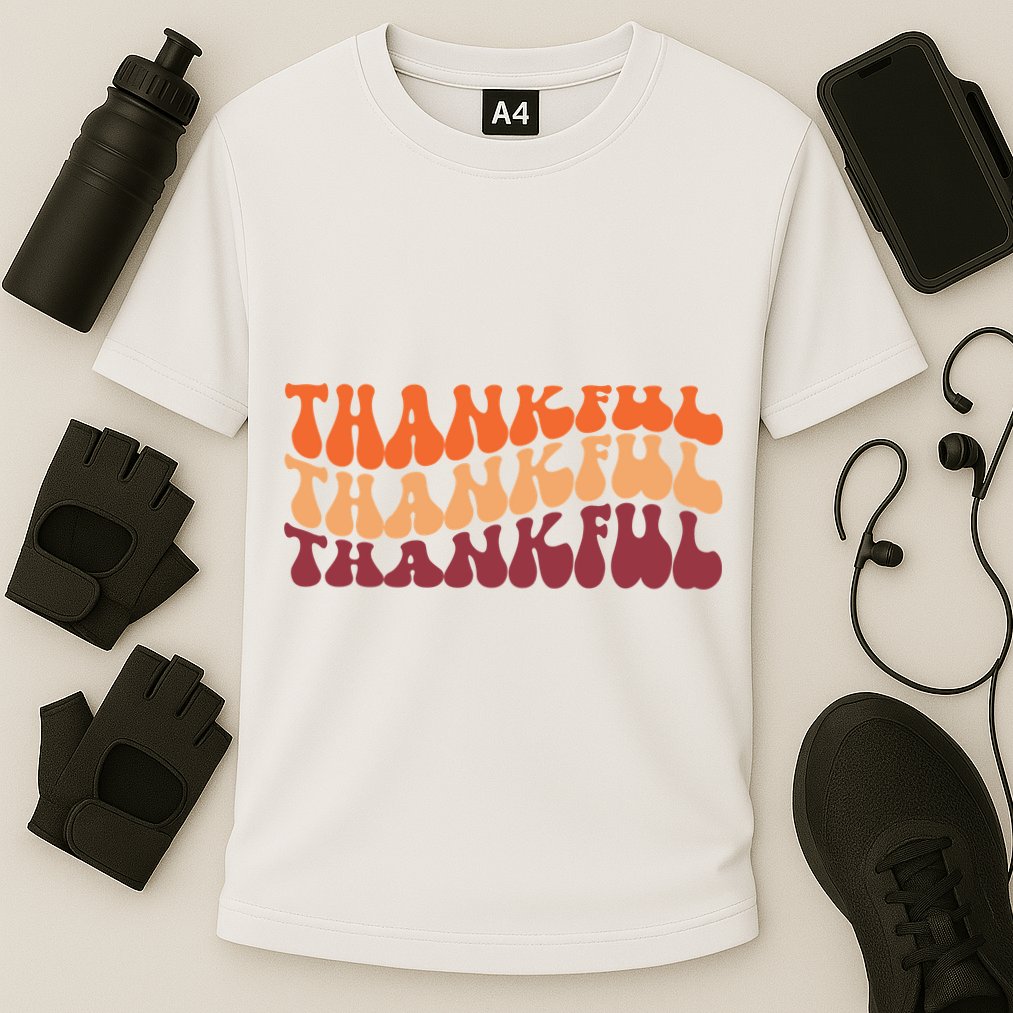 Thankful Retro Thanksgiving Cooling Performance Crew T-Shirt
