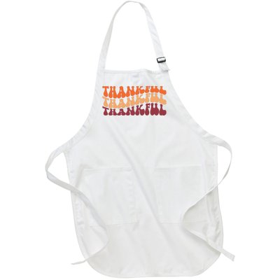 Thankful Retro Thanksgiving Full-Length Apron With Pockets