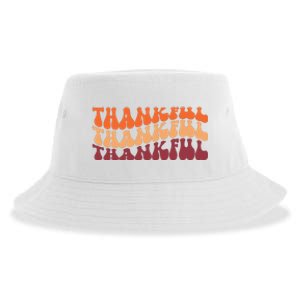 Thankful Retro Thanksgiving Sustainable Bucket Hat