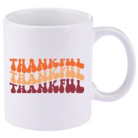 Thankful Retro Thanksgiving 11oz C Handle Ceramic Mug