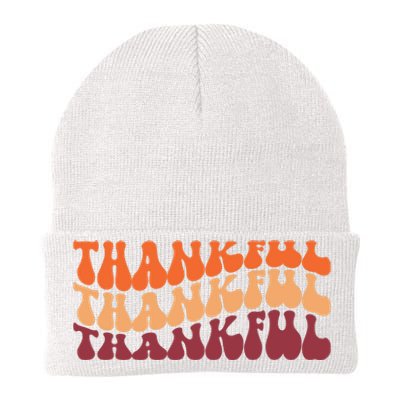 Thankful Retro Thanksgiving Knit Cap Winter Beanie