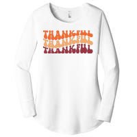 Thankful Retro Thanksgiving Women's Perfect Tri Tunic Long Sleeve Shirt