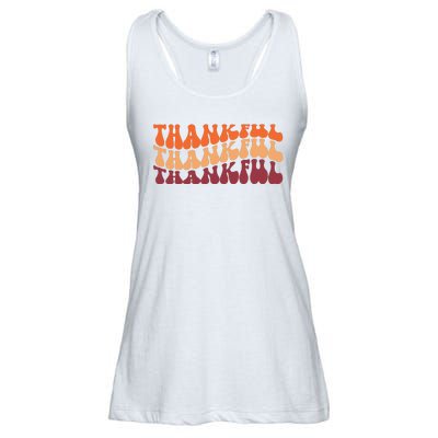 Thankful Retro Thanksgiving Ladies Essential Flowy Tank