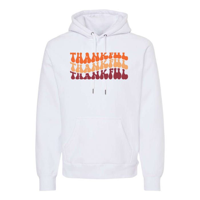 Thankful Retro Thanksgiving Premium Hoodie