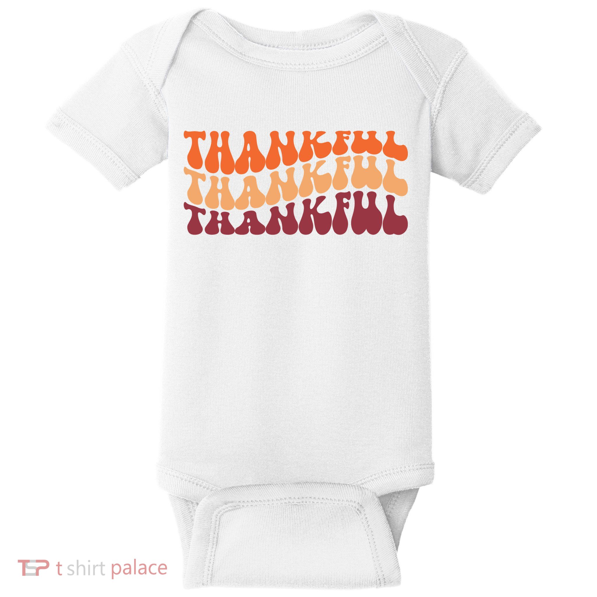 Thankful Retro Thanksgiving Baby Bodysuit