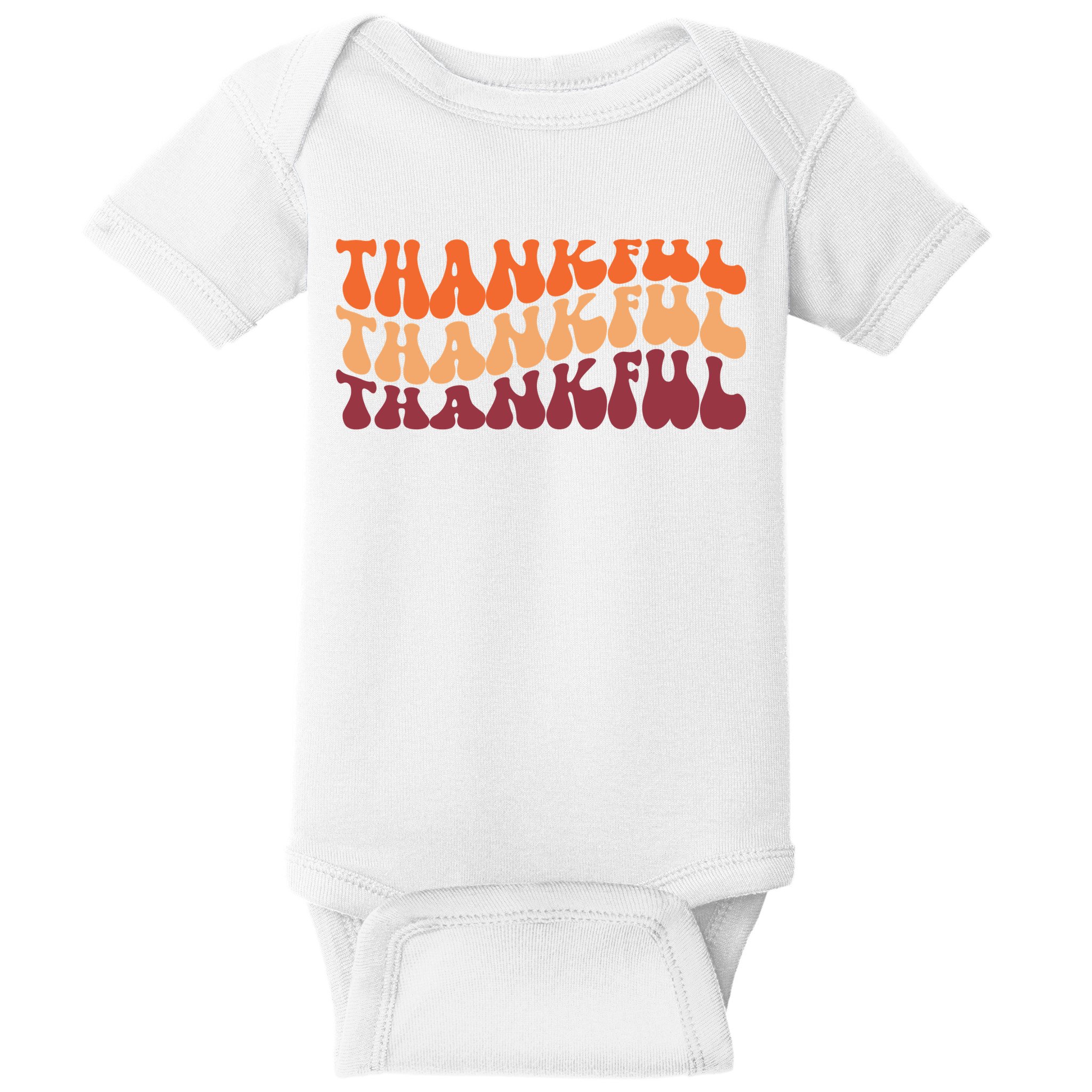 Thankful Retro Thanksgiving Baby Bodysuit