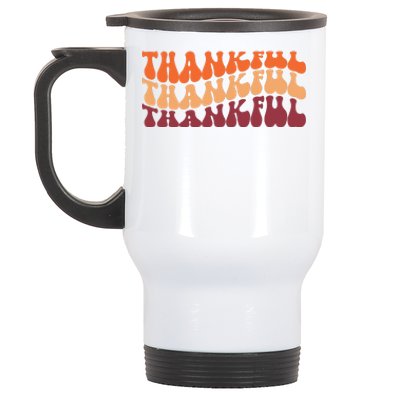 Thankful Retro Thanksgiving Stainless Steel Travel Mug