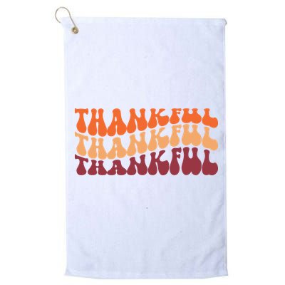Thankful Retro Thanksgiving Golf Towel