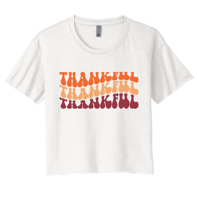 Thankful Retro Thanksgiving Crop Top