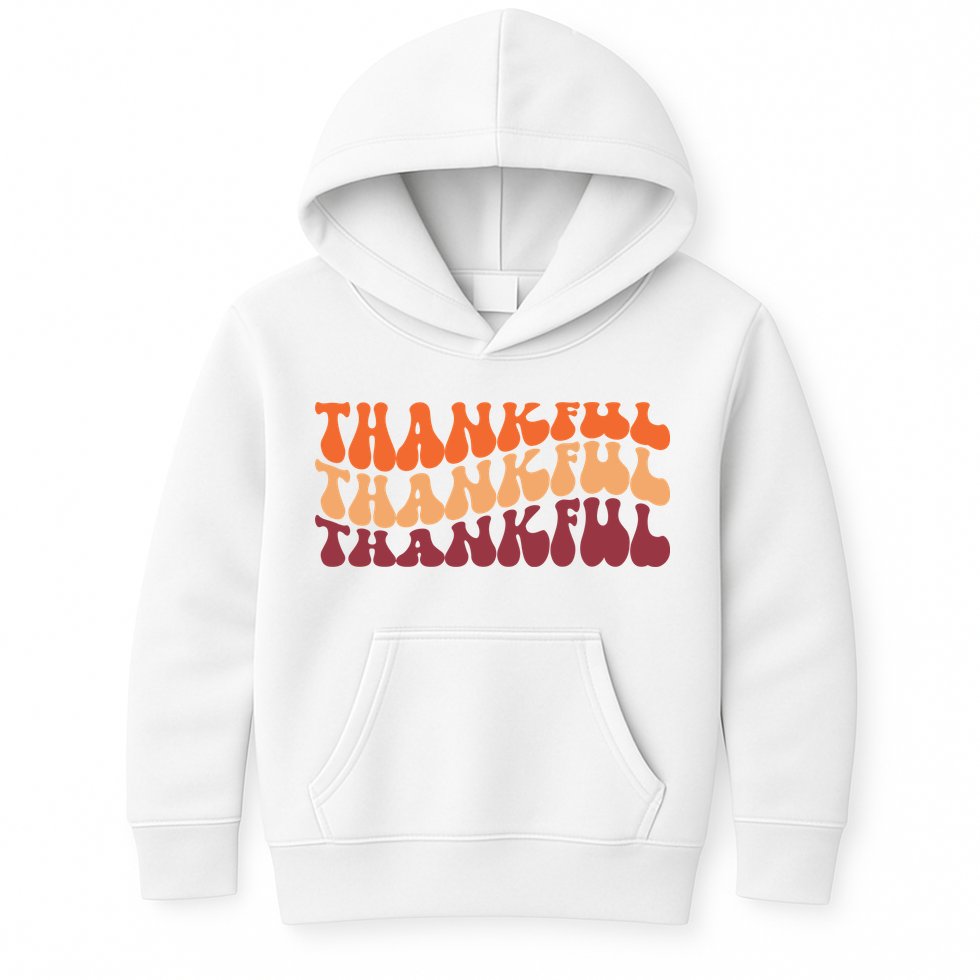 Thankful Retro Thanksgiving Kids Hoodie