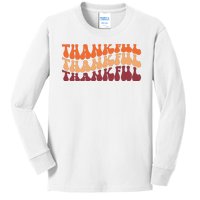 Thankful Retro Thanksgiving Kids Long Sleeve Shirt