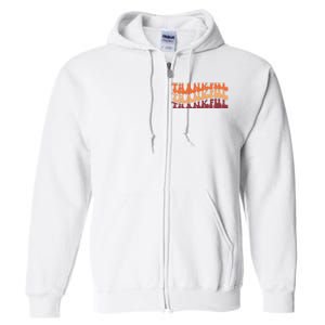 Thankful Retro Thanksgiving Full Zip Hoodie