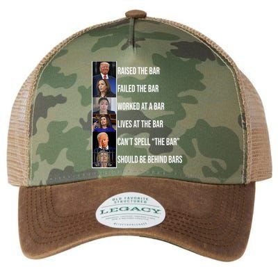 Trump Raised The Bar Biden Cant Spell The Bar Funny Republican Legacy Tie Dye Trucker Hat