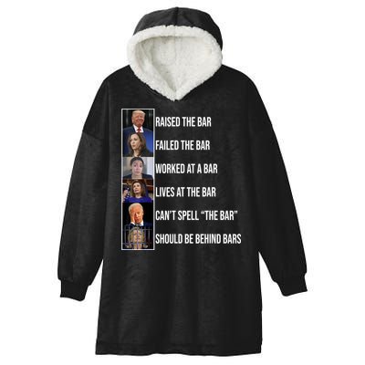 Trump Raised The Bar Biden Cant Spell The Bar Funny Republican Hooded Wearable Blanket