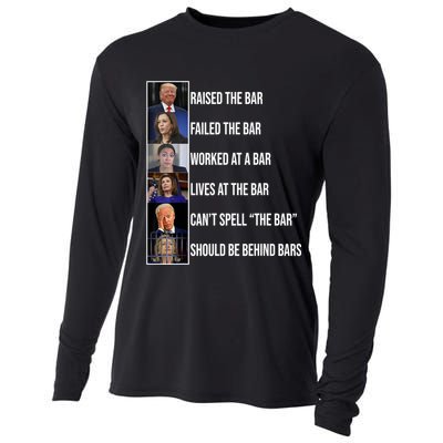 Trump Raised The Bar Biden Cant Spell The Bar Funny Republican Cooling Performance Long Sleeve Crew