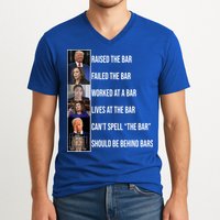 Trump Raised The Bar Biden Cant Spell The Bar Funny Republican V-Neck T-Shirt