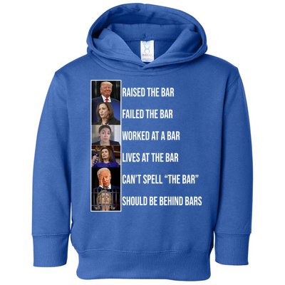 Trump Raised The Bar Biden Cant Spell The Bar Funny Republican Toddler Hoodie