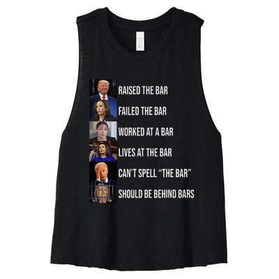 Trump Raised The Bar Failed The Bar Women's Racerback Cropped Tank