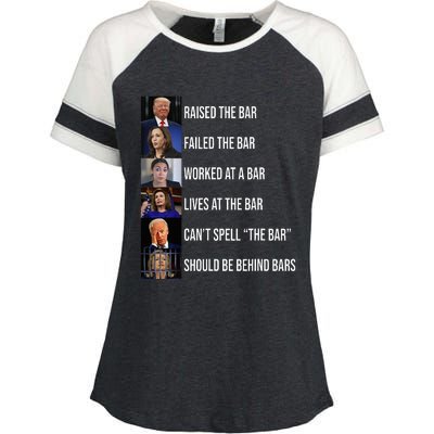 Trump Raised The Bar Failed The Bar Enza Ladies Jersey Colorblock Tee