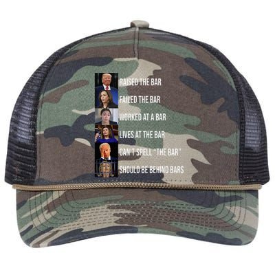 Trump Raised The Bar Failed The Bar Retro Rope Trucker Hat Cap