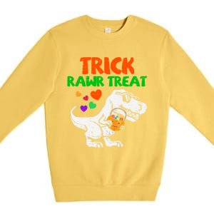 Trick Rawr Treat Dinosaur Trex Halloween Gift Premium Crewneck Sweatshirt