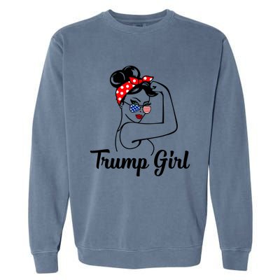 Trump Rosie The Riveter Republican Funny Gift Pro Donald Gift Garment-Dyed Sweatshirt