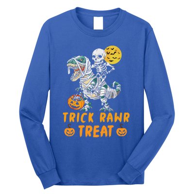 Trick Rawr Treat Dinosaur Trex Halloween Cool Gift Long Sleeve Shirt