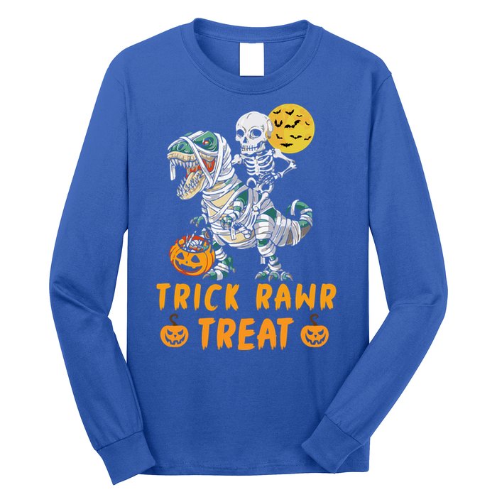 Trick Rawr Treat Dinosaur Trex Halloween Cool Gift Long Sleeve Shirt