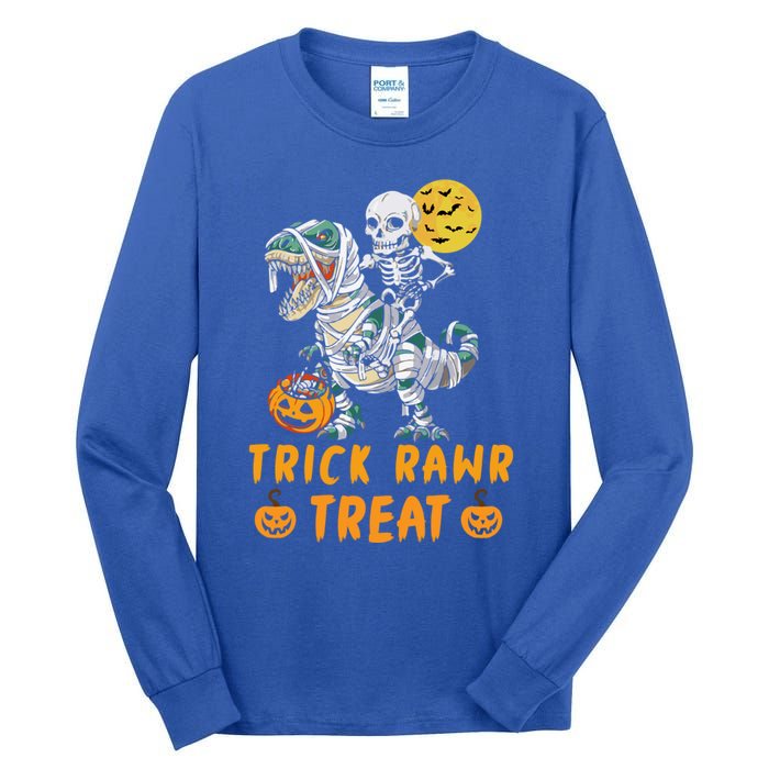 Trick Rawr Treat Dinosaur Trex Halloween Cool Gift Tall Long Sleeve T-Shirt