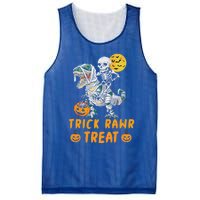 Trick Rawr Treat Dinosaur Trex Halloween Cool Gift Mesh Reversible Basketball Jersey Tank