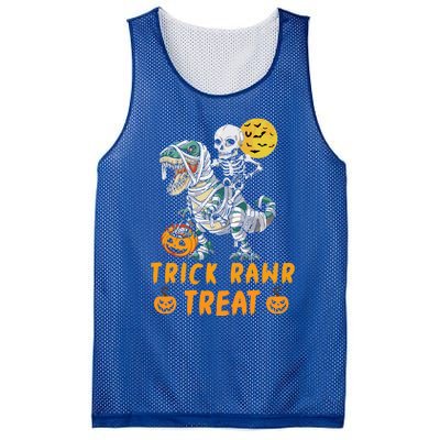 Trick Rawr Treat Dinosaur Trex Halloween Cool Gift Mesh Reversible Basketball Jersey Tank