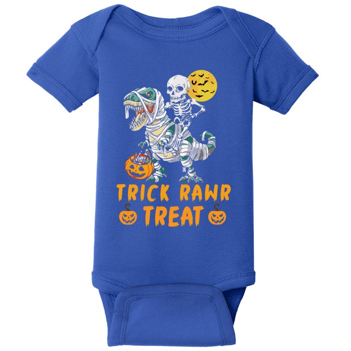 Trick Rawr Treat Dinosaur Trex Halloween Cool Gift Baby Bodysuit