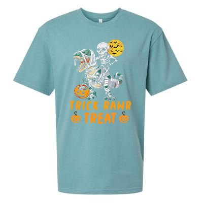 Trick Rawr Treat Dinosaur Trex Halloween Cool Gift Sueded Cloud Jersey T-Shirt