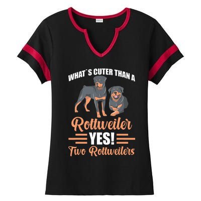 Two Rottweilers Ladies Halftime Notch Neck Tee