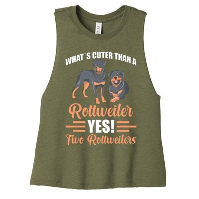 Two Rottweilers Women's Racerback Cropped Tank