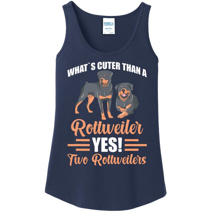 Two Rottweilers Ladies Essential Tank