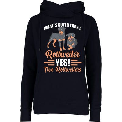 Two Rottweilers Womens Funnel Neck Pullover Hood