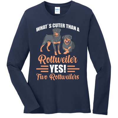 Two Rottweilers Ladies Long Sleeve Shirt