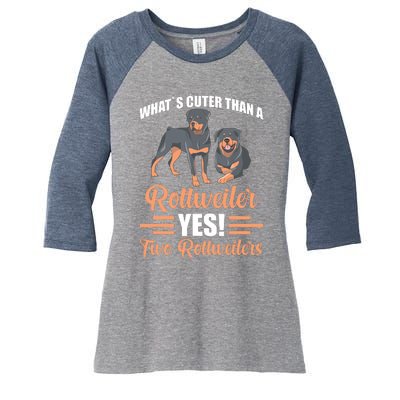 Two Rottweilers Women's Tri-Blend 3/4-Sleeve Raglan Shirt