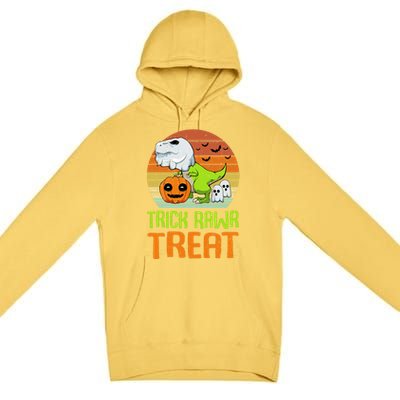 Trick Rawr Treat Funny Dinosaur TRex Halloween Costume Gift Premium Pullover Hoodie