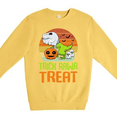 Trick Rawr Treat Funny Dinosaur TRex Halloween Costume Gift Premium Crewneck Sweatshirt