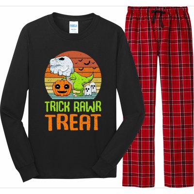 Trick Rawr Treat Funny Dinosaur TRex Halloween Costume Gift Long Sleeve Pajama Set