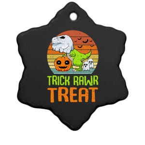 Trick Rawr Treat Funny Dinosaur TRex Halloween Costume Gift Ceramic Star Ornament