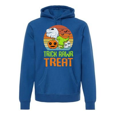 Trick Rawr Treat Funny Dinosaur TRex Halloween Costume Gift Premium Hoodie