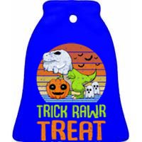 Trick Rawr Treat Funny Dinosaur TRex Halloween Costume Gift Ceramic Bell Ornament